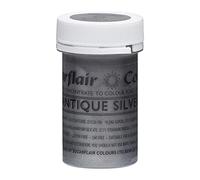 Sugarflair Paste Colour Satin Antique Silver, Colorante Alimentario Pasta, Colorantes para Pasta De Azúcar, Mazapán, Pasta de Goma, Glasa Real y Masas para Tartas - 25g