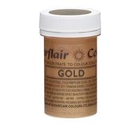 Sugarflair Paste Colour Satin Gold, Colorante Alimentario Pasta, Colorantes para Pasta De Azúcar, Mazapán, Pasta de Goma, Glasa Real y Masas para Tartas - 25g