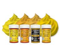 Sugarflair Paste Colour Yellow, Amarillo Set/4, Colorantes Alimentarios, Colorantes: Daffodil, Canary Yellow, Egg Yellow/Cream, Melon - Set/4