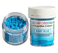 Sugarflair Sugar Crystals Baby Blue, Sprinkles Decoraciones de Azúcar para Tartas, Pasteles, Cupcakes, Magdalenas y Galletas - 40 g