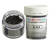 Sugarflair Sugar Crystals Black, Sprinkles Decoraciones de Azúcar para Tartas, Pasteles, Cupcakes, Magdalenas y Galletas - 40 g