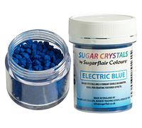 Sugarflair Sugar Crystals Electric Blue, Sprinkles Decoraciones de Azúcar para Tartas, Pasteles, Cupcakes, Magdalenas y Galletas - 40 g