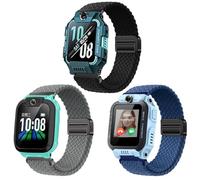 SUGARJAR 3 Piezas Niños Correa Compatible para Z7/Z6/Z1 Watch Phone, Nylon Trenzado Pulseras de Repuesto imoo Smartwatch Z7/Z6/Z1 con Cierre Magnético para Niños y Niñas