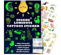 Sugeru® 100+ Tatuajes Temporales(12 Hojas),agradable para la piel tatoos infantiles Niñas Niños,pegatinas stickers infantiles//Ingredientes naturales - Extracto de soja (animal luminoso Ⅰ)