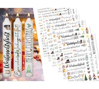 Sugeru 6 PCS Tatuajes para Velas de Navidad (más de 200 patrones) - DIN A5, Impresión de Transferencia de Agua | Película de Transferencia al Agua DIY Lámina para Velas | Pegatinas para Velas