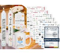 Sugeru 6 PCS tatuajes para velas para bautizo y comunión, más de 200 patrones, impresión por transferencia de agua | papel de transferencia al agua para velas | decoración para niñas y niños | decorar