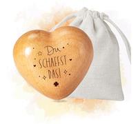 Sugeru Amuleto de la suerte de madera con grabado - Du schaffst das! | Mutmacher Geschenk,Schutzengel,Gute Besserung Geschenke,Motivationsgeschenke,Deko,für Familie Freunde Prüfung Kinder