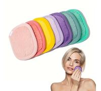 Sugeru Juego de 7 almohadillas desmaquillantes de franela lavables con bolsa de lavandería, almohadillas de algodón reutilizables, suaves para la piel, adecuadas para todos los tipos de piel (juego de
