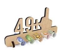 Sugeru®Libro de Firmas Madera Regalos de Cumpleaños,Regalo de Dinero para 30 a 60 años Cumpleaños en Madera,Tarjeta Felicitacion Cumpleaños de Madera,Dedo Medio Decoraciones Cumpleaños Divertidas (50)