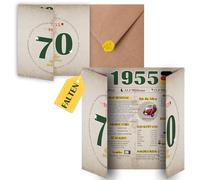 Sugeru Tarjeta de cumpleaños especial 70 con sobre | Regalo de aniversario 1954 | 70 cumpleaños mujer hombre | Decoración de cumpleaños número sesenta divertida, gran idea de regalo, crónica, tarjeta
