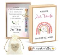 Sugfews Regalos de bautizo para niñas y niños, regalo de bautizo, souvenirs, paquete de regalo para tubos de ensayo de corcho, incluye tarjeta, bautizo, saquito de yute, vales de dinero