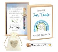 Sugfews Regalos de bautizo para niñas y niños, regalo de bautizo, souvenirs, paquete de regalo para tubos de ensayo de corcho, incluye tarjeta, bautizo, saquito de yute, vales de dinero