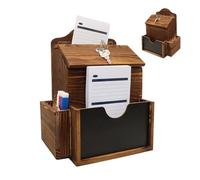 Suggestion Box | Wall Mounted Wooden Lockable Mailbox With Key Durable 2-slot Design for Collecting Feedback, Complaints, Or Mail | Perfect Office, Church, Restaurant, Classroom, Wedding & Business U