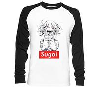 Sugoi himiko - Boku No Hero Academia Unisex Camiseta De Béisbol Manga Larga Hombre Mujer Blanca Negra