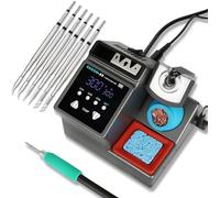 SUGON - Estación de soldadura de precisión A9 210, calentamiento rápido a 380.0 °C en 2 segundos, kit de estación de soldador de 120 W con 6 puntas de soldador, 3 temperaturas preestablecidas,