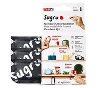 Sugru by tesa - Pegamento Moldeable Multiusos - Masilla Adhesiva Versátil - Para Decorar, Pegar, Reparar y Hacer Creaciones de Bricolaje - Paquete de 3-3 x 3.5 g - Negro