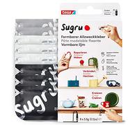 Sugru by tesa - Pegamento Multiusos Moldeable - Masilla Adhesiva Versátil - Para Reparar, Pegar y Fijar sin Necesidad de Taladrar - Paquete de 8-8 x 3.5 g - Negro, Blanco y Gris
