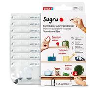 Sugru by tesa - Pegamento Multiusos Moldeable - Masilla Adhesiva Versátil - Para Reparar, Pegar y Fijar sin Necesidad de Taladrar - Paquete de 8-8 x 3.5 g - Blanco