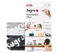 Sugru Mouldable Glue de tesa, adhesivo fuerte multiusos, envase de 3 (3 x 3,5 g) en Negro, Blanco y Gris