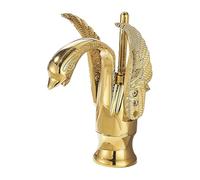 Suguword Grifo de Baño Dorado con Diseño de Cisne, Mezclador de Lavabo con Diseño de Cisne, Grifo de Lavabo para Baño, Mezclador de Baño para Lavabo con Diseño de Cisne