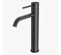 Suguword Grifo mezclador monomando para lavabo con mango de bordado, de latón con cartucho de cerámica, color negro