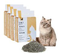 Suhaco Arena para gatos 5 en 1 mezclada, sin polvo, natural, desechable, sin olor, carbón activado, ultra absorbente y de secado rápido, 3,6 kg/paquete (paquete de 4)