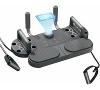 SUHBFNOL Sistema De Ejercicios Todo En Uno, Tabla De Flexiones Inteligente con Bandas De Resistencia Y Tapete para Las Rodillas para Un Acondicionamiento Completo del Cuerpo