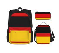 SUHNGE Galaxy in The Universe Print 3 en 1 - Juego de mochilas ajustables para el hombro, bolsa de almuerzo, estuche para lápices, Bandera de Alemania, Talla única