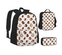 SUHNGE Hammerhead Sharks - Mochila escolar 3 en 1 con estampado de tiburones para adolescentes, Cobayas, Talla única