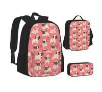 SUHNGE Hen Flying Butterflies Among Flowers - Juego de lonchera con mochila 3 en 1 y estuche escolar a juego, perro, Talla única