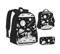 SUHNGE Origami Paper Cranes Print Teenage Bookbag Lunch Bag Pencil Case 3 in 1 School Backpacks Set Kids Backpack, Astronauta, Talla única