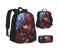 SUHNGE Origami Paper Cranes Print Teenage Bookbag Lunch Bag Pencil Case 3 in 1 School Backpacks Set Kids Backpack, cielo nocturno, Talla única