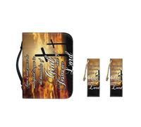 Suhoaziia Estuche cruzado para la Biblia con marcapáginas, funda de transporte de la Biblia para mujer, bolsa de almacenamiento de cuero para estudio de la Biblia, Cruz del atard, M, Clásico