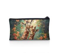 Suhoaziia Estuche estético de gran capacidad para niños, estuche organizador para lápices escolar, soportes para bolígrafos, Flor de bosque de jirafa, Estuche para lápices