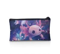 Suhoaziia Estuche estético de gran capacidad para niños, estuche organizador para lápices escolar, soportes para bolígrafos, Axolotl Starry, Estuche para lápices