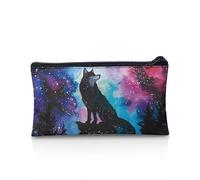 Suhoaziia Estuche estético de gran capacidad para niños, estuche organizador para lápices escolar, soportes para bolígrafos, Lobo estrellado, Estuche para lápices