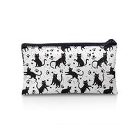 Suhoaziia Estuche estético para niñas y niños, organizador de lápices escolar, bolsa para bolígrafos, Patas de gato negras, Estuche para lápices