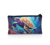 Suhoaziia Estuche estético para niñas y niños, organizador de lápices escolar, bolsa para bolígrafos, Tortuga marina, Estuche para lápices