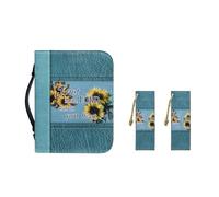 Suhoaziia Funda para Biblia con marcapáginas, funda de transporte de la Biblia para mujer, bolsa de almacenamiento de cuero para estudio de la Biblia, Confía en el Señor con todo tu corazón, Large