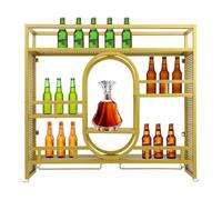 SuhoFutus 100 x 25 x 90 cm, estantería de pared de metal, soporta 150 kg, soporte para vino de 3 niveles, montaje en pared, diseño industrial con almacenamiento para copas de vino, para salón, bar