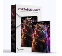 SUHSAI Disco Duro Externo 500 GB Disco Duro portátil para Juegos Disco Duro Externo USB 3.0 Unidad de Almacenamiento de Datos Disco Duro Impreso Cat Compatible con Mac Desktop PC PS4 PS5