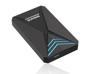 SUHSAI Disco Duro Externo para Juegos de 1 TB con Luz RGB, Disco Duro USB 3.0 para Almacenamiento de Datos, Disco Duro para PC, Laptop, Mac, Smartphones, Consola de Juegos, PS4, PS5