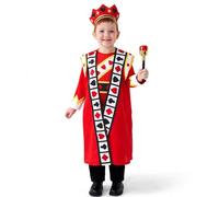 SUIBOZ Ace of Hearts - Conjunto de disfraz de familia real, rey y princesa: disfraz de Halloween y Navidad con temática medieval para carnaval y diversión familiar (disfraz de rey, L)