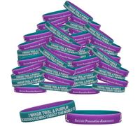 Suicide Prevention Awareness I Wear Teal & Purple For Someone Who Meant The World To Me - Kit de recaudación de fondos (segmentado verde azulado y morado), Unisexo, Silicona, Sin gemas.