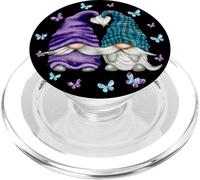 Suicide Prevention Cute Butterfly Pattern with Purple GNOME PopSockets PopGrip para MagSafe