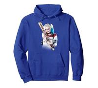 Suicide Squad Harley Quinn Bat at You Sudadera con Capucha, Unisex para Adultos, Azul Real, M