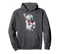Suicide Squad Harley Quinn Bat at You Sudadera con Capucha, Unisex para Adultos, Jaspeado Oscuro, XXL
