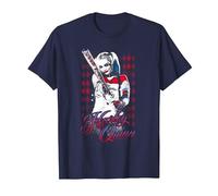 Suicide Squad Harley Quinn Bat Camiseta, Hombre, Azul Marino, S