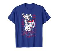Suicide Squad Harley Quinn Bat Camiseta, Hombre, Azul Real, S