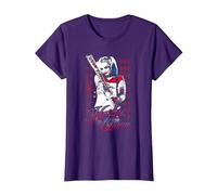 Suicide Squad Harley Quinn Bat Camiseta, Mujer, Morado, S